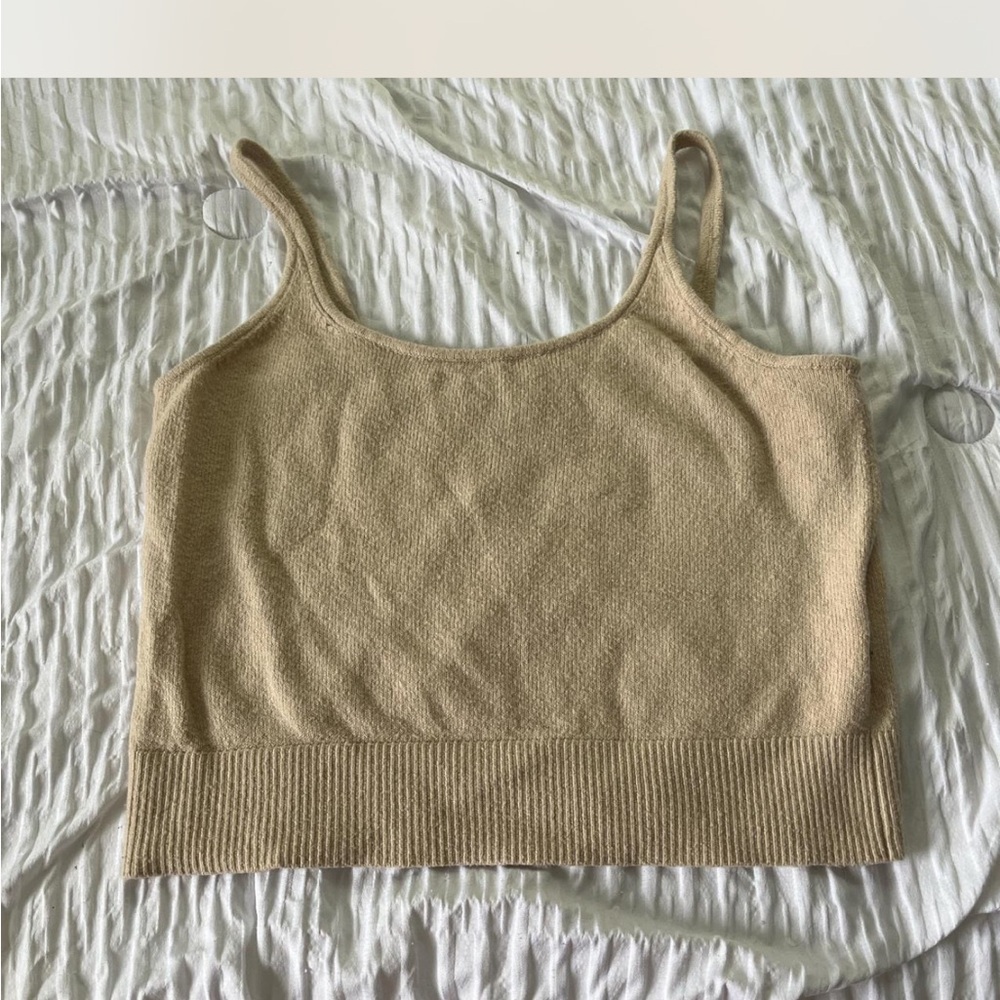 Old Navy Tan Ribbed Crop Camisole